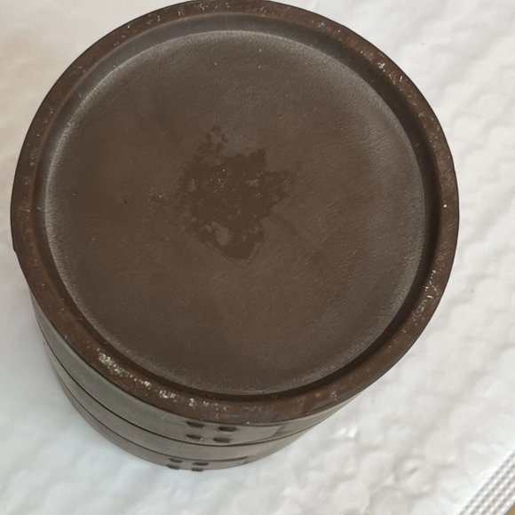 Zisha Clay Pottery Tea Container Dark Brown Decoration canister shape steamer - Picture 15 of 15